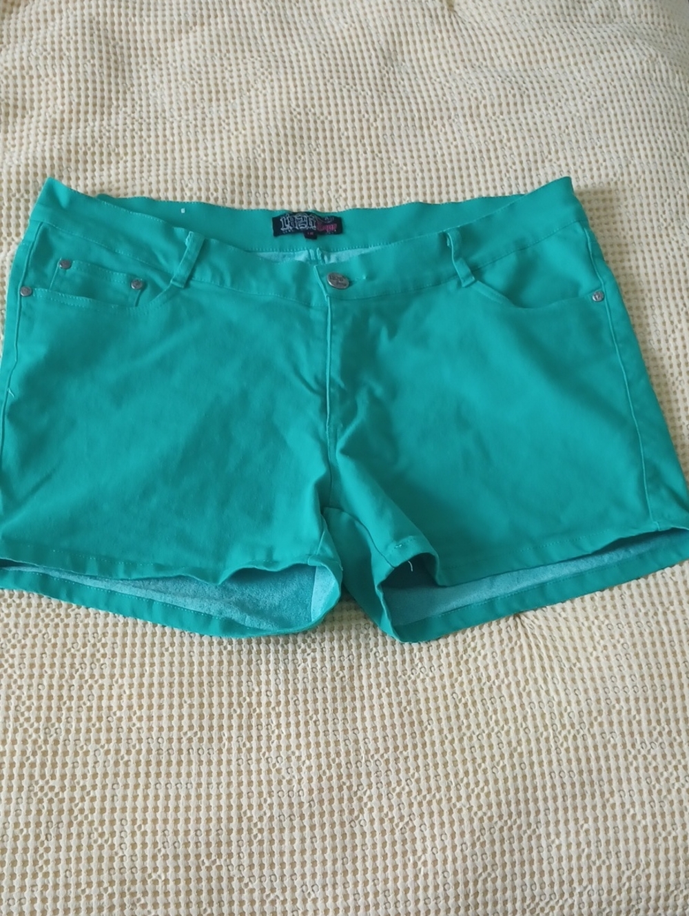 Green Cotton-Blend Shorts Sz 18